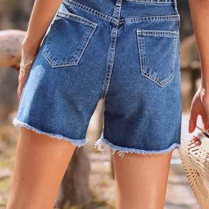 Women's French Denim Shorts Raw Hem