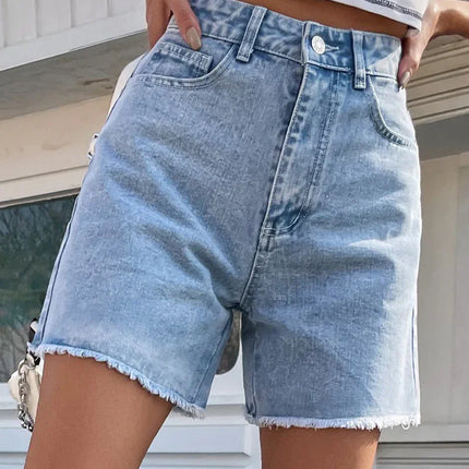 Women's French Denim Shorts Raw Hem