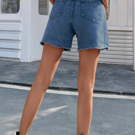 Women's French Denim Shorts Raw Hem