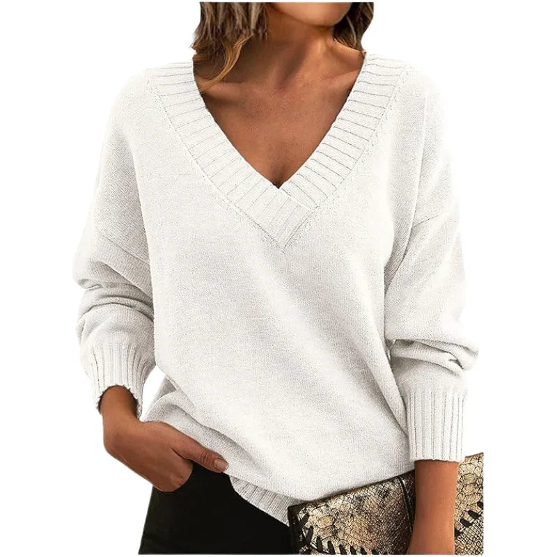 Women's V-Neck Sweater Chic Style