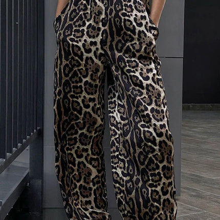 Women's Satin Wide Leg Trousers with Pockets