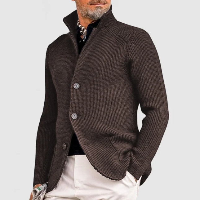 Men's Knitted Cardigan Classic Button-Up Sweater