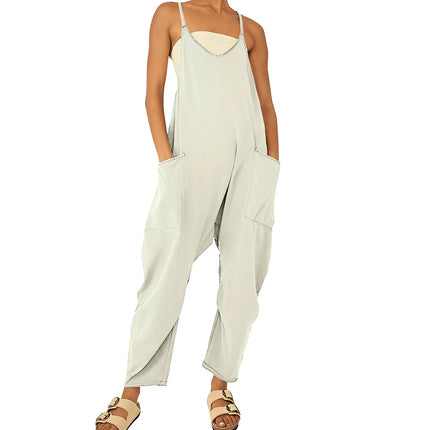 Women's Casual Jumpsuit Sleeveless with Pockets