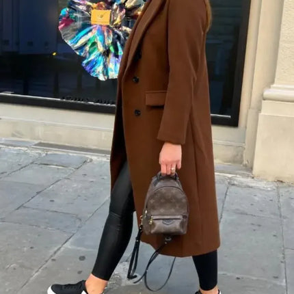 Women's Long Trenchcoat Elegant Fitted