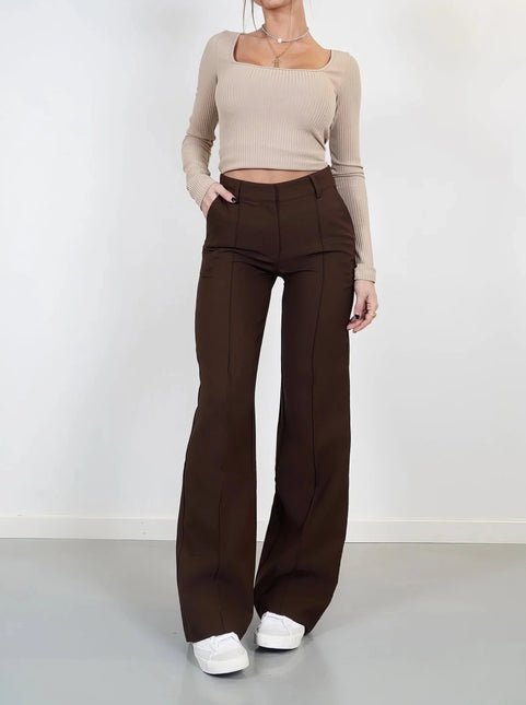 Women's High-Waisted Wide-Leg Trousers Tailored Fit