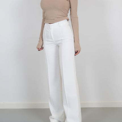 Women's Wide-Leg Trousers High-Waisted Tailored Fit Full Length