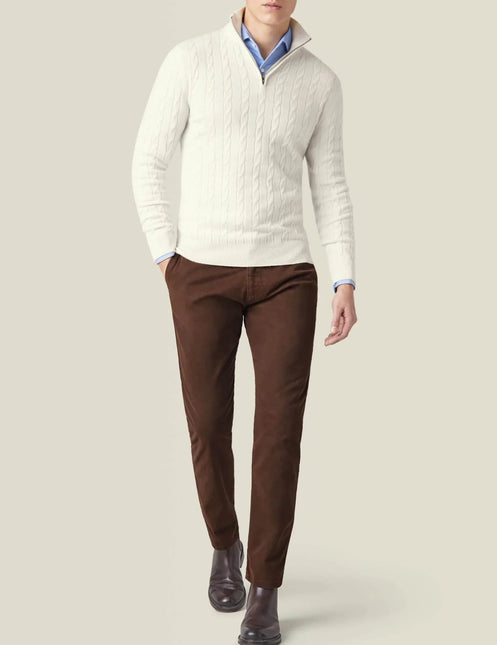 Men's Zipper Sweater Cable Knit