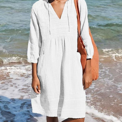 Women's Long-Sleeve Shirt Dress Elegant Style