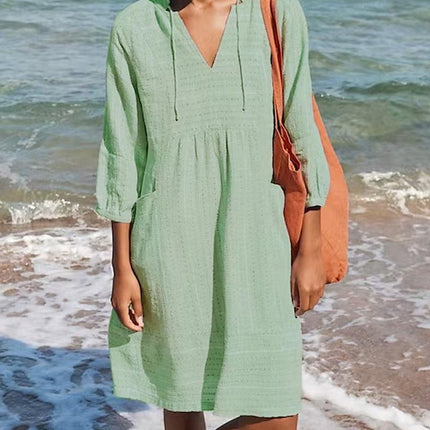 Women's Long-Sleeve Shirt Dress Elegant Style