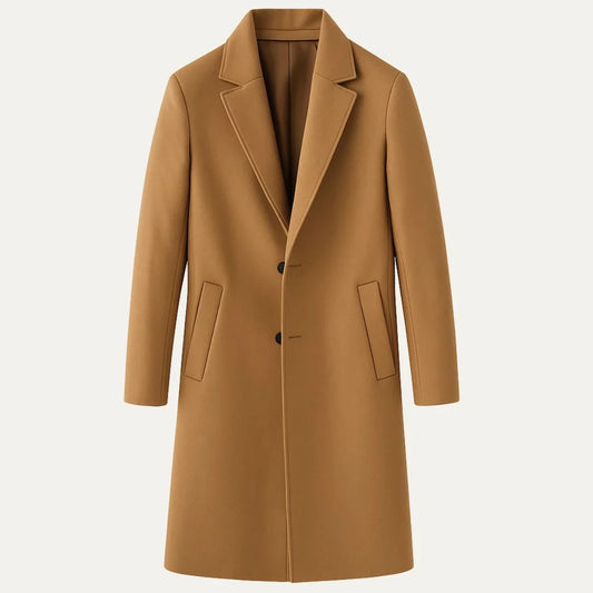 Men's Mid Length Coat Wool Blend