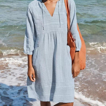 Women's Long-Sleeve Shirt Dress Elegant Style