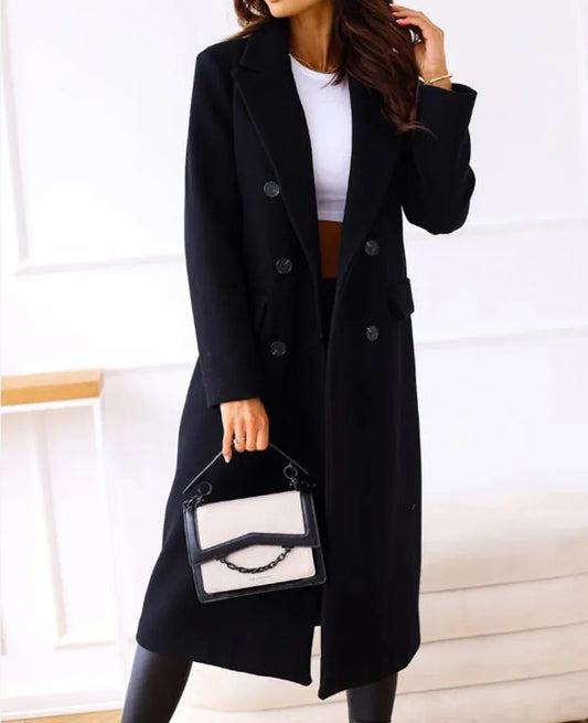 Women's Long Trenchcoat Elegant Fitted