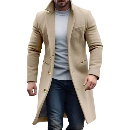 Men's Long Trench Coat Classic Style