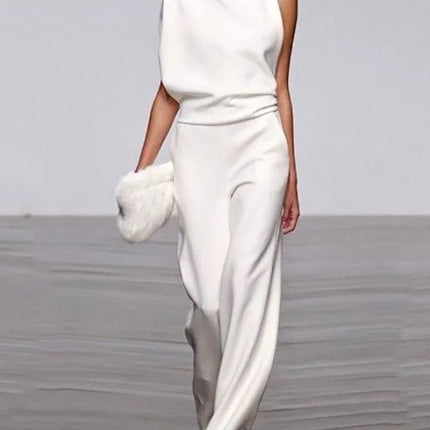 Women's Sleeveless Jumpsuit - Elegant Formal One-Piece Outfit