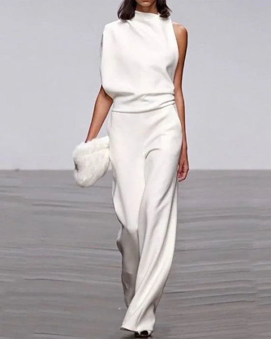 Women's Sleeveless Jumpsuit - Elegant Formal One-Piece Outfit