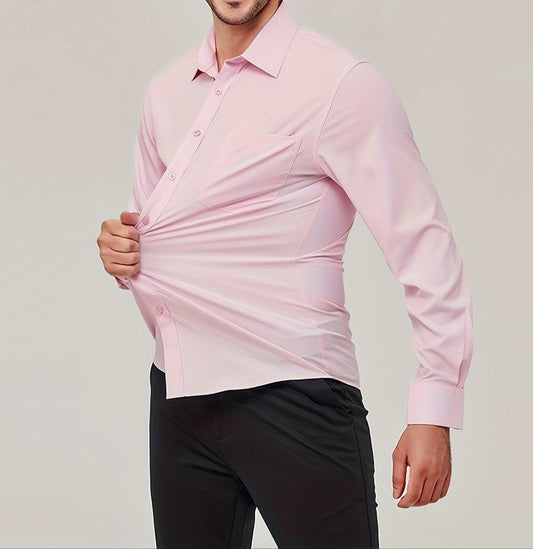 Men’s Long Sleeve Dress Shirt Cotton Breathable Modern Fit