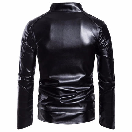 Men's Leather Jacket Diamond Pattern