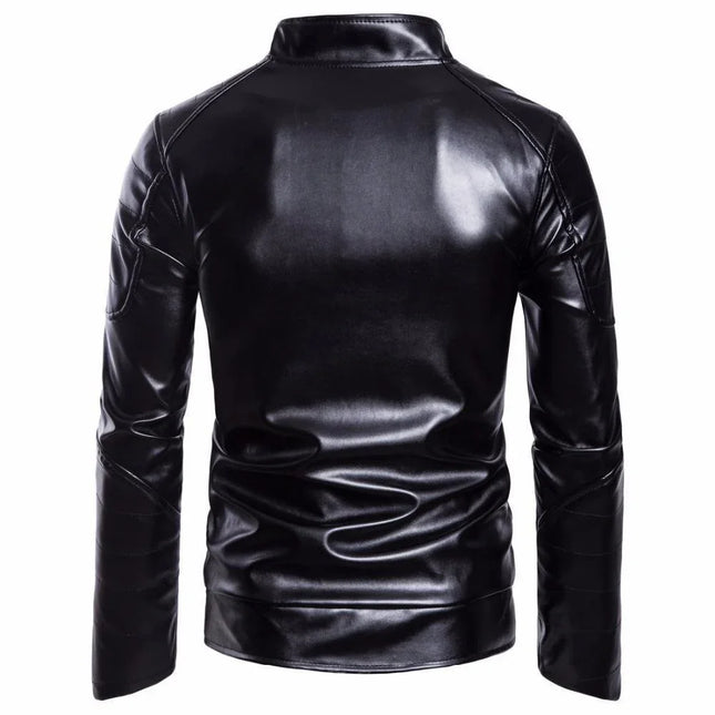 Men's Leather Jacket Diamond Pattern