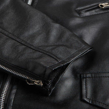 Men's Casual Motorcycle Jacket with Collar