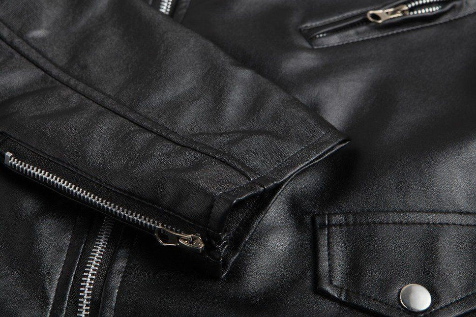 Men's Casual Motorcycle Jacket with Collar
