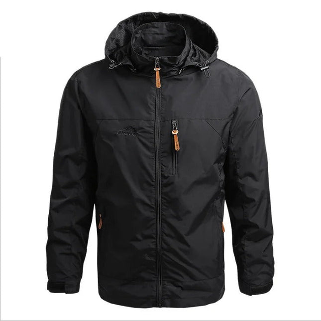 Men's Waterproof Hooded Windbreaker Jacket