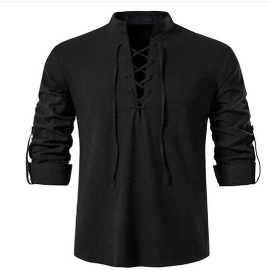 Men's Casual Shirt with Drawstring Detail
