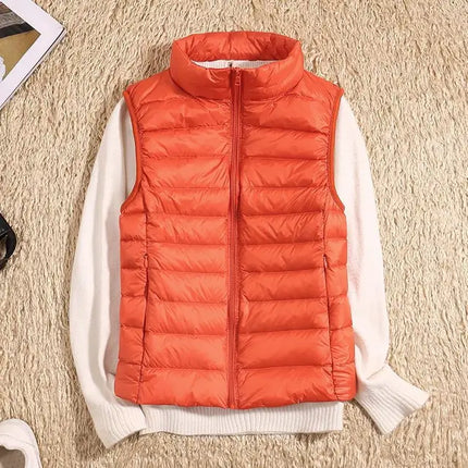 Women's Sleeveless Puffer Vest - Ultra Light Down Layer