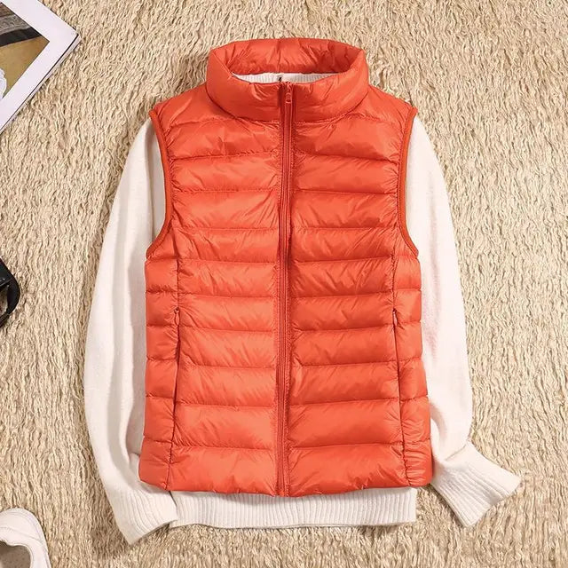 Women's Sleeveless Puffer Vest - Ultra Light Down Layer