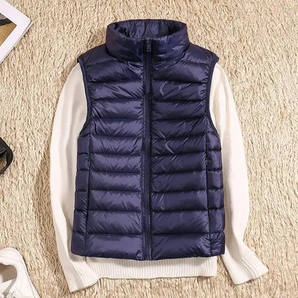 Women's Sleeveless Puffer Vest - Ultra Light Down Layer
