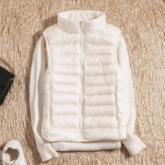 Women's Sleeveless Puffer Vest - Ultra Light Down Layer