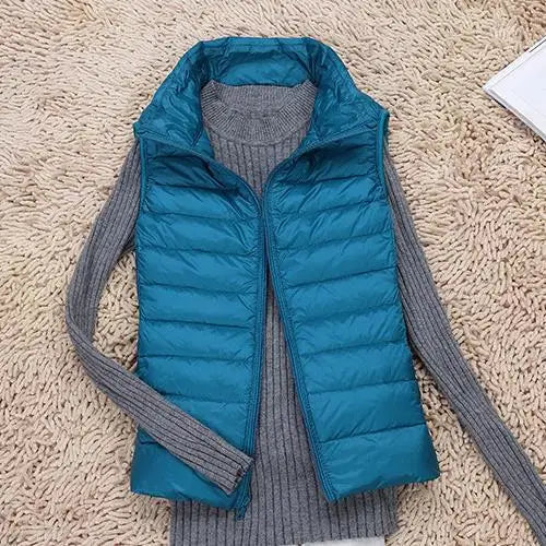 Women's Sleeveless Puffer Vest - Ultra Light Down Layer