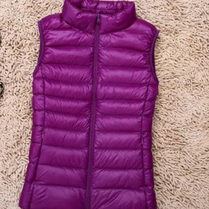 Women's Sleeveless Puffer Vest - Ultra Light Down Layer