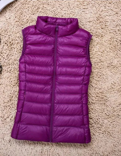 Women's Sleeveless Puffer Vest - Ultra Light Down Layer