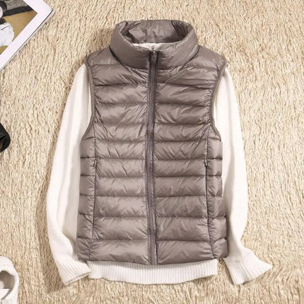 Women's Sleeveless Puffer Vest - Ultra Light Down Layer