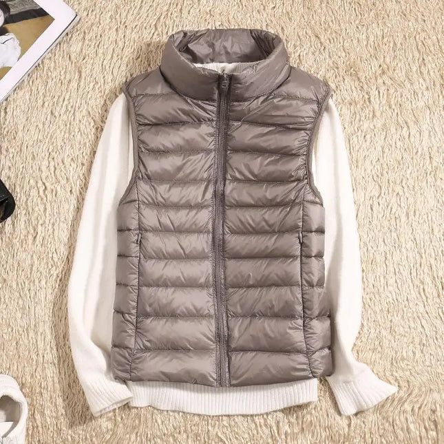 Women's Sleeveless Puffer Vest - Ultra Light Down Layer