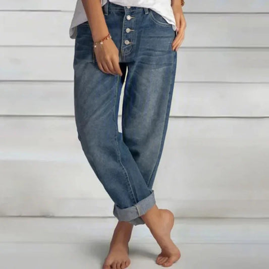 Women's Loose Fit High-Waisted Denim Jeans