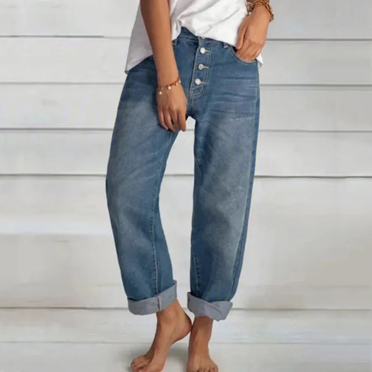 Women's Loose Fit High-Waisted Denim Jeans