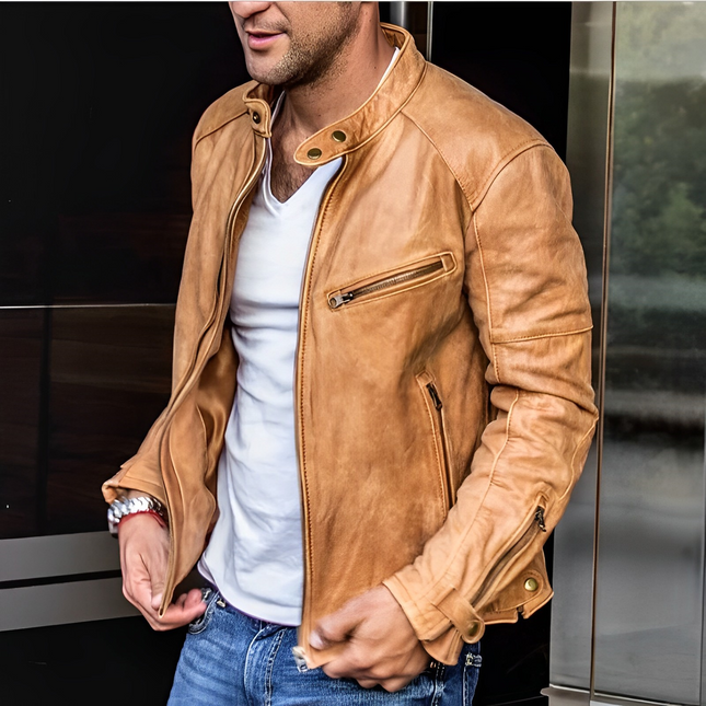 Men's Stand-Up Collar Jacket Vintage Style