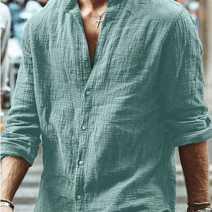 Men's Casual Shirt Long Sleeve Solid Color