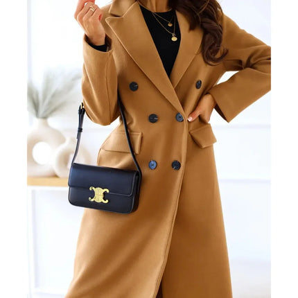 Women's Long Trenchcoat Elegant Fitted