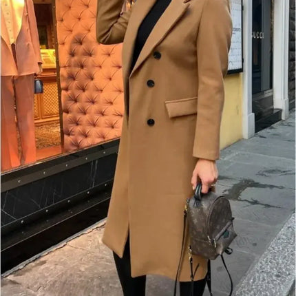 Women's Long Trenchcoat Elegant Fitted