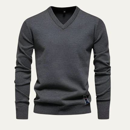 Men's V-Neck Jumper Knit Sweater