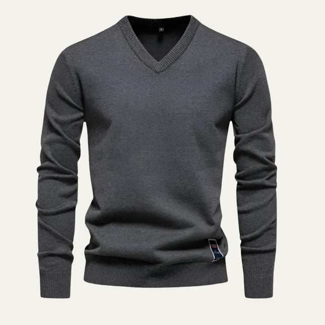 Men's V-Neck Jumper Knit Sweater