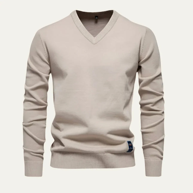 Men's V-Neck Jumper Knit Sweater