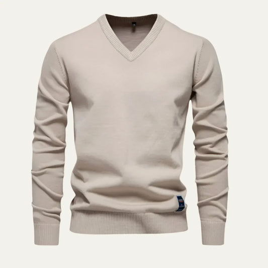 Men's V-Neck Jumper Knit Sweater