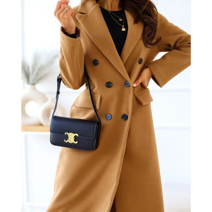 Women's Long Trenchcoat Elegant Fitted