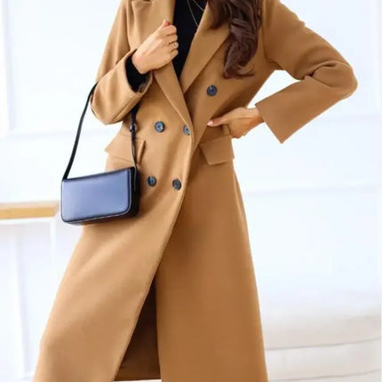 Women's Long Trenchcoat Elegant Fitted