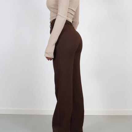 Women's Wide-Leg Trousers High-Waisted Tailored Fit Full Length