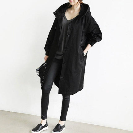 Women's Hooded Trench Coat Lightweight Stylish