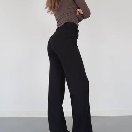 Women's Wide-Leg Trousers High-Waisted Tailored Fit Full Length